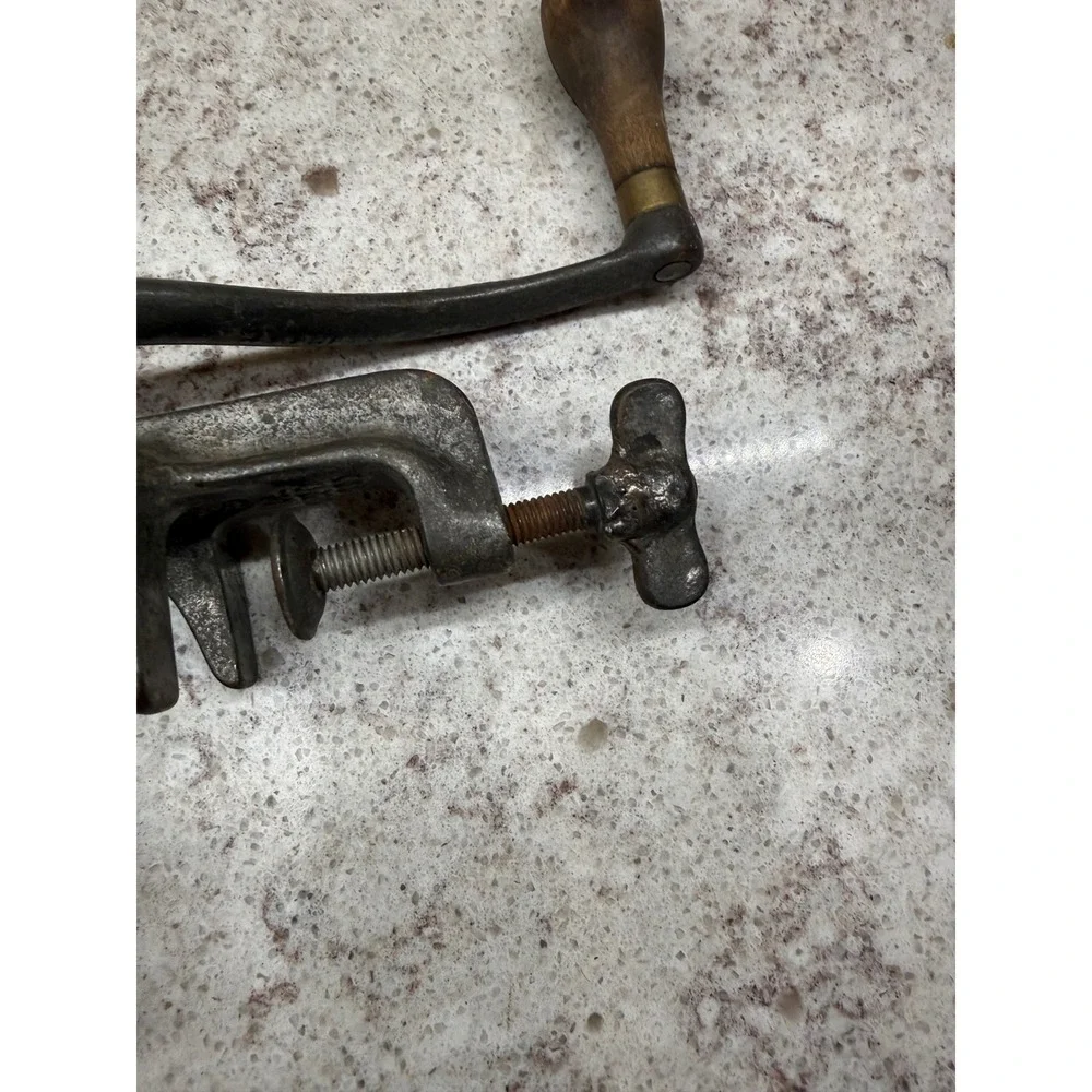 Antique LF&C New Britain Conn USA Hand Meat Grinder Cast Iron Farmhouse Decor